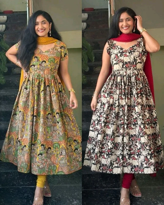 Beautiful Cotton Chanderi Paired With Georgette Butti Duptta - Bright Red, XL