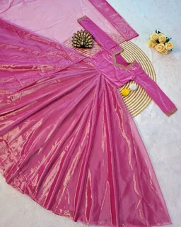 A Beautiful Elegant Super Hit Collection, Designer 9000 Velvet With Hand Work Gown With Cut Work Duppata. - Mine Shaft, M
