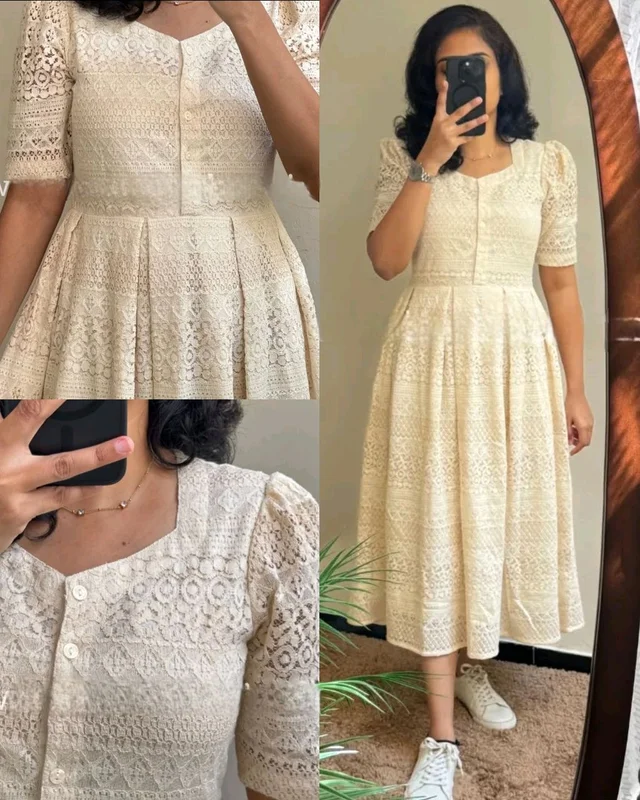 Stunning Pure Cotton Lace Dress – Effortlessly Elegant and Classy
- 2XL