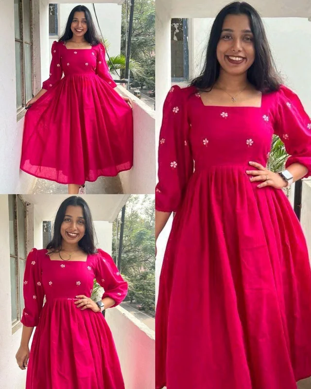 Introducing Beautiful prints of pure and rich Soft Cotton - L, Pink