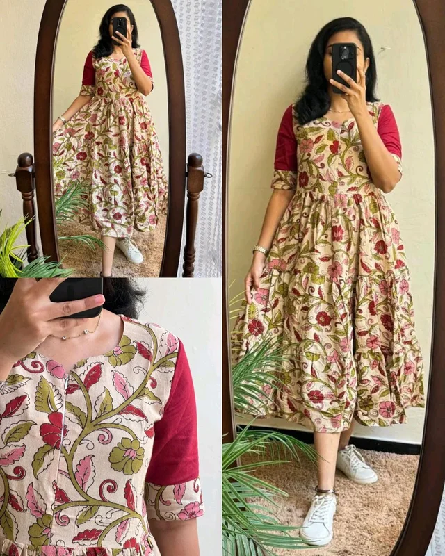 Introducing Beautiful prints of pure and rich Soft Cotton - Maroon, M