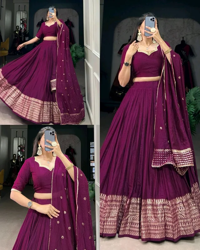 READY TO WEAR TRENDY LEHENGA - Ripe Plum, 2XL