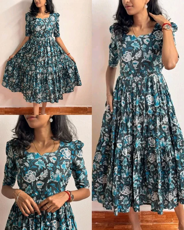 Summer Wear Trending Hakuba Maxi Dress - Teal, 2XL
