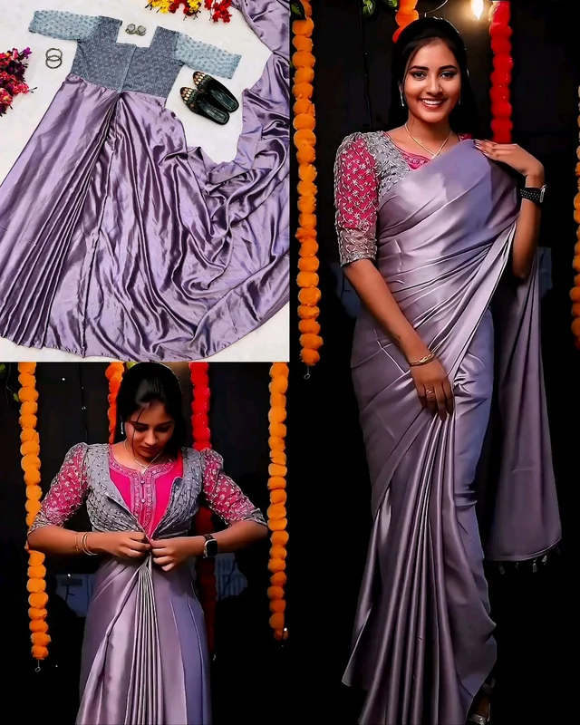 New Trending Zip & Go saree With Rich Digital Print Saree - 2XL