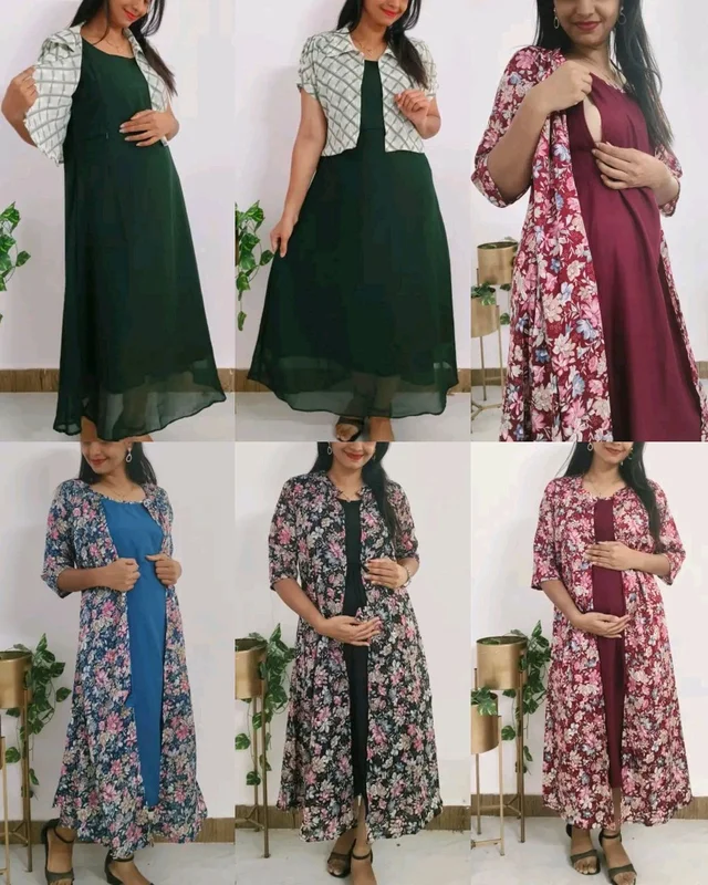 This stylish and functional Feeding dress for women with two side invisible zips attached koti
- Cedar Wood Finish, 3XL