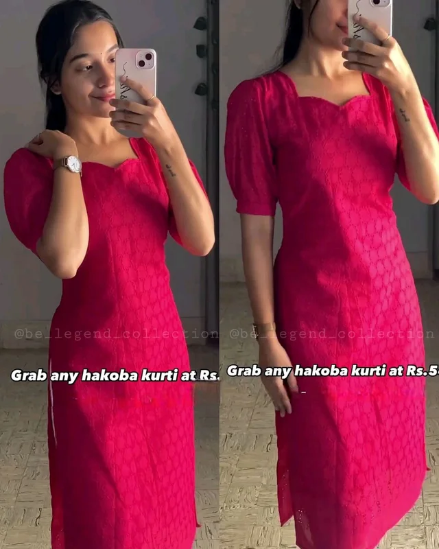 The Hakoba Cotton Daily Wear Kurti - Night Shadz, S