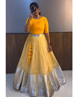 Beautiful Crop top + Skirt Lehenga - Violet, S