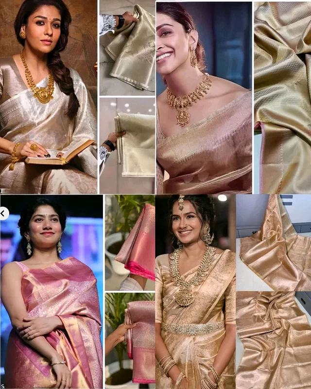 CELEBRITY BANARSI KANJIVARAM SOFT TISSUE SAREE - Lavender blush, Free Size