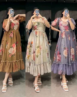 BEAUTIFUL FLORAL MAXI 🌺 🌺 - Blue, S
