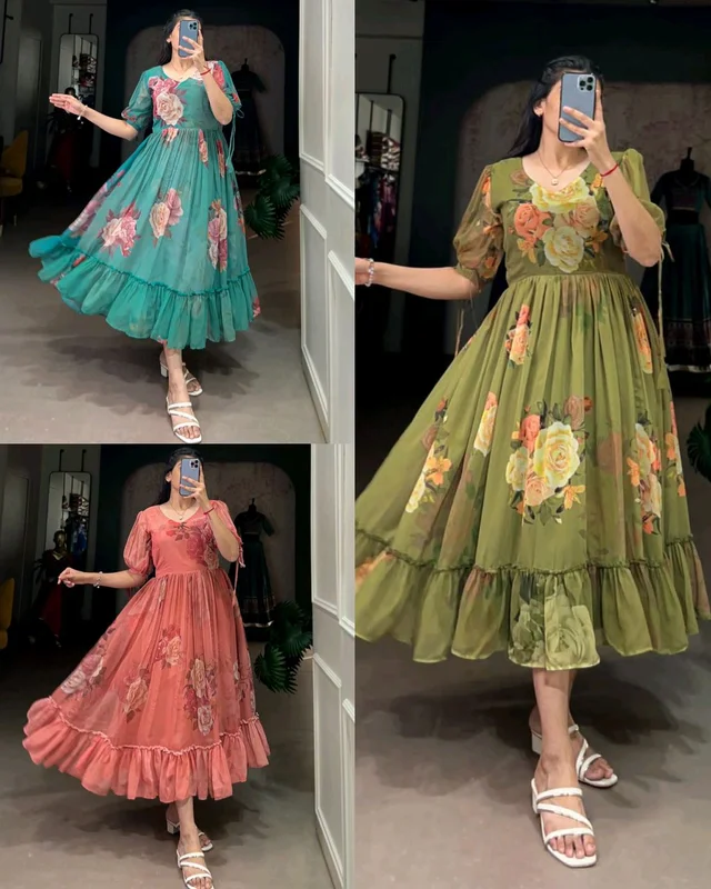 BEAUTIFUL FLORAL MAXI 🌺 🌺 - Teal, S