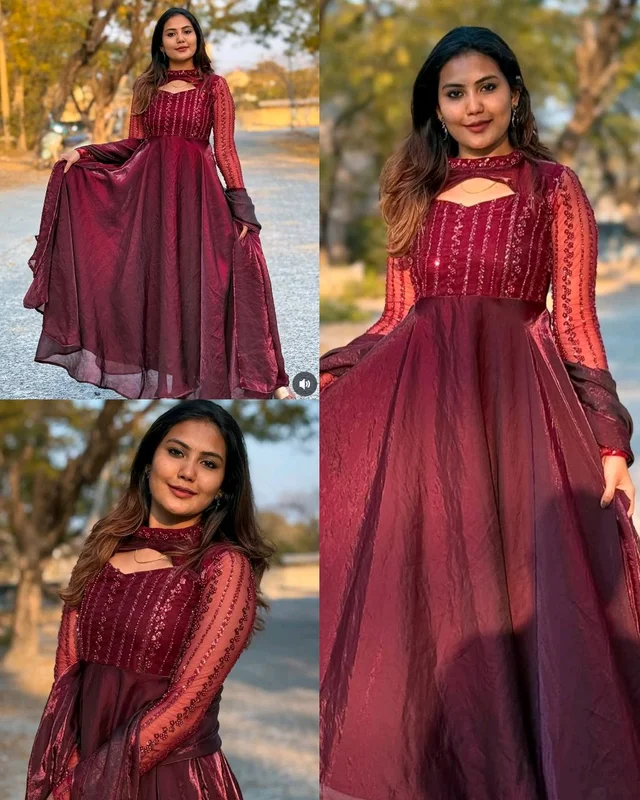New Way Style & Unique Design New Anarkali Suit
- Maroon, L