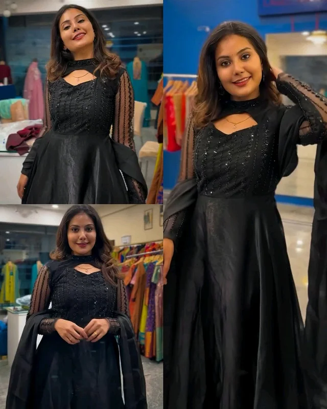 New Way Style & Unique Design New Anarkali Suit
- Black, 2XL