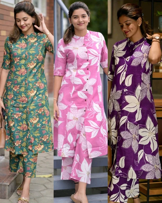 Launching Designer Co-Ords set in *Aline kurti pattern paired with Ankle length pant - Castro, M