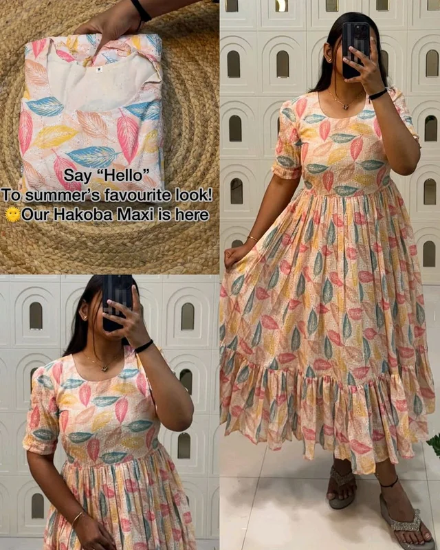 Summer Wear Trending Hakuba Maxi Dress - Papaya Whip, 2XL