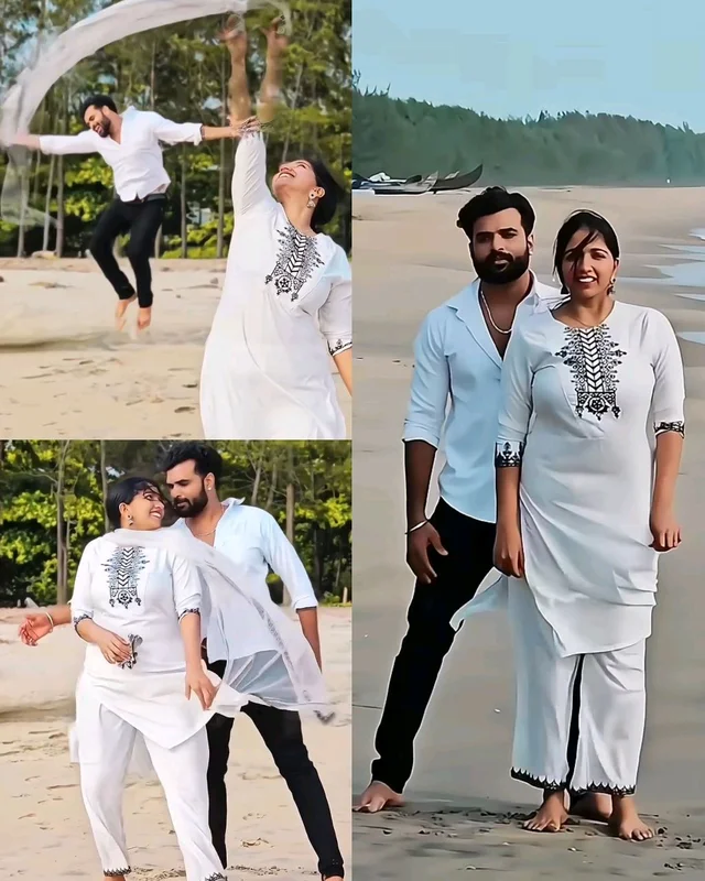 Trendy White Couple Dress🤍 - ORDER SEPARATE - White & Black Women Dress, 3XL