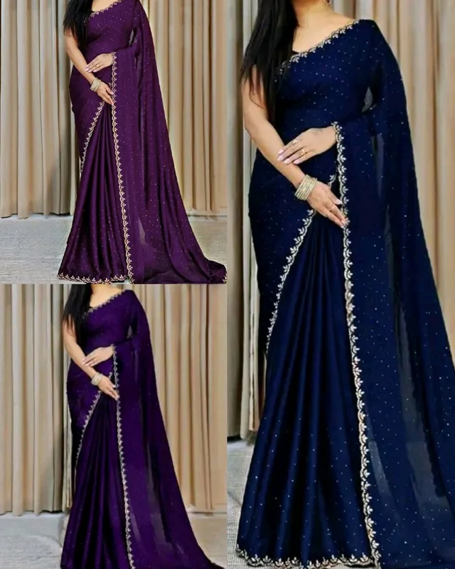 Trendy Party Wear Saree - Cherry Pie, Free Size