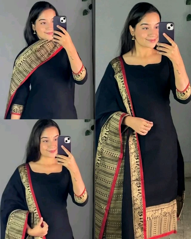 New Super Trendy Traditional Outfit - Black, M