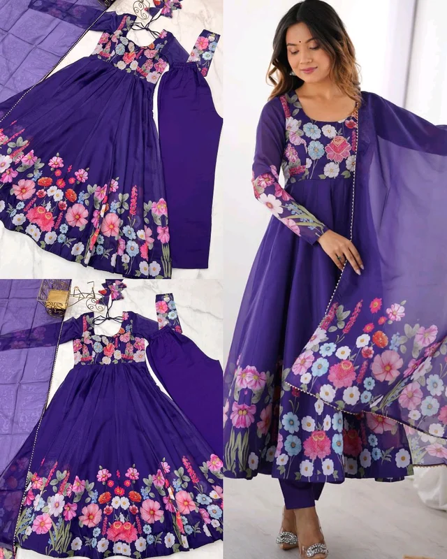 Upcoming festivities and wedding season anarkali suit set - XL