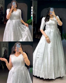 Gown With Coat, Draped in culture, twirling in style. - Pink, Free Size