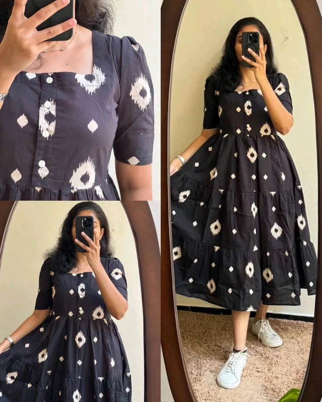 Introducing Beautiful prints of pure and rich Soft Cotton - Blue, S