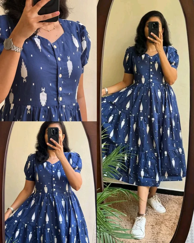 Introducing Beautiful prints of pure and rich Soft Cotton - Blue, XL