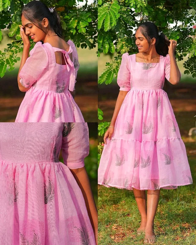 Launching this pretty printed dress and styles that are light weight and breathable Maxi can never be boring! ๐ - Pink, M