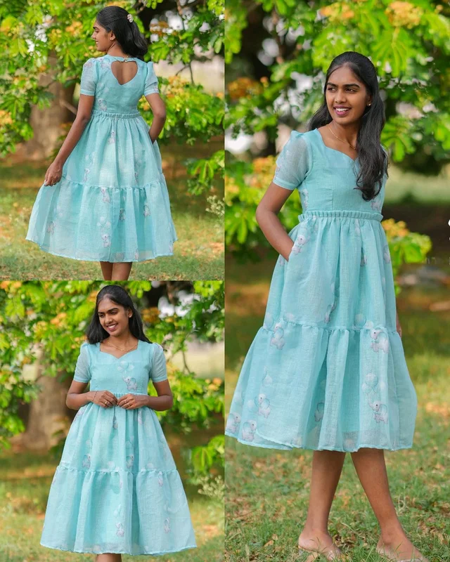 Launching this pretty printed dress and styles that are light weight and breathable Maxi can never be boring! ๐ - Sky Blue, M