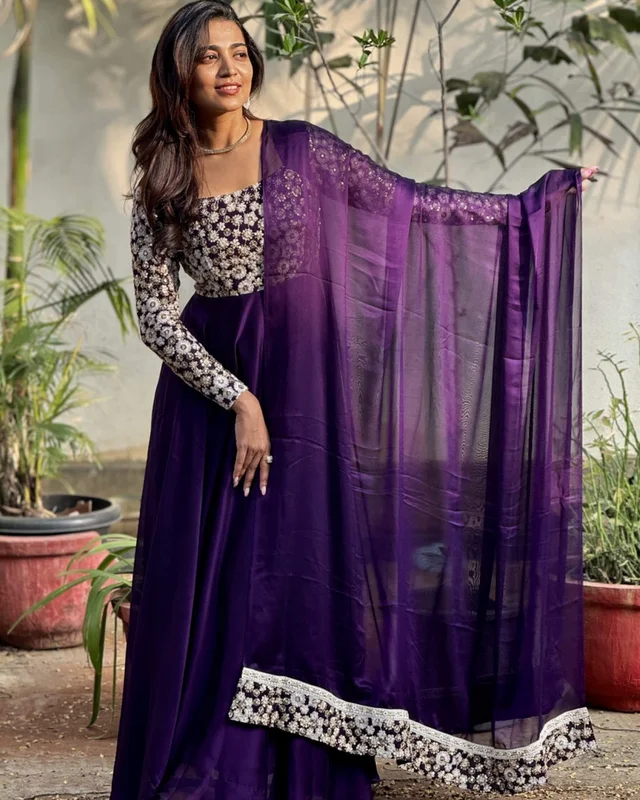 Embroidery Beautiful Thread Work All Over the Yok - XL