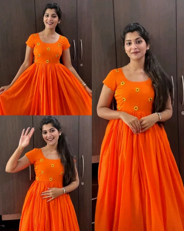 Trendy Elegance Summer Special Maxi Gown - International Orange, 2XL