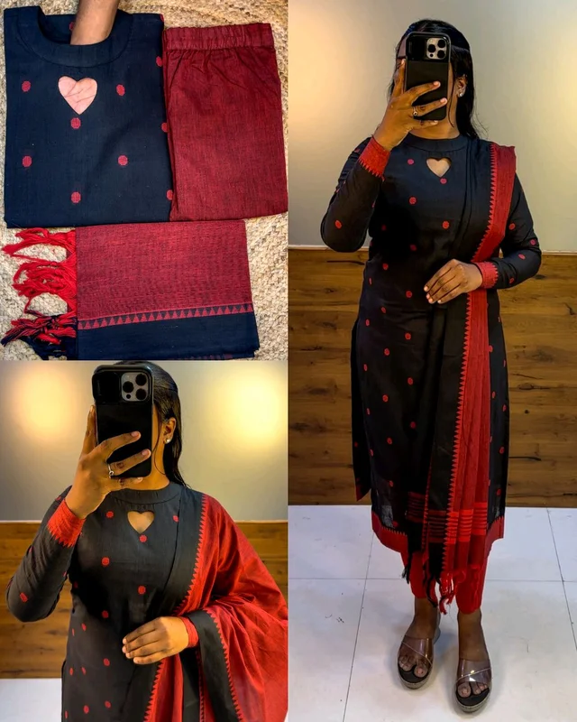 Comfortable for hot summer kurta sets
Kurti + pant + dupata
- Black, XL