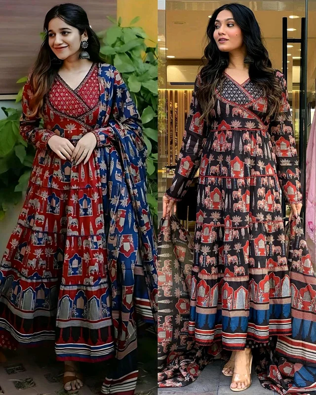 Elegance Traditional Women Anarkali Kurta and Pant Set with Dupatta
- Maroon, XL