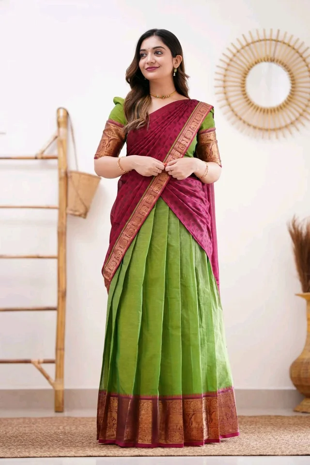 South Indian Traditional Half Saree - Free Size