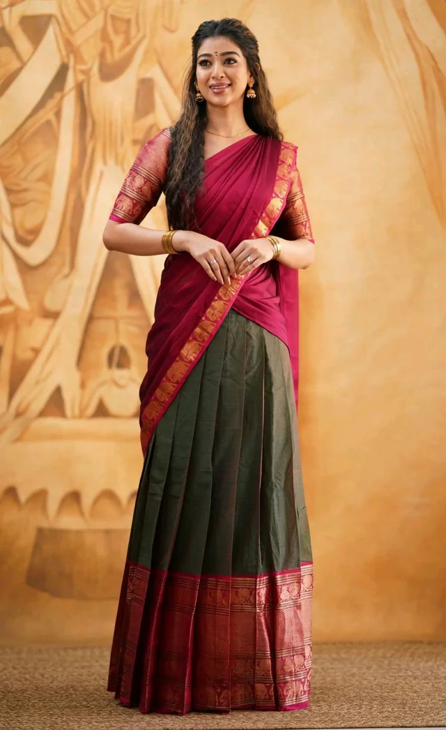 South Indian Traditional Half Saree - Free Size