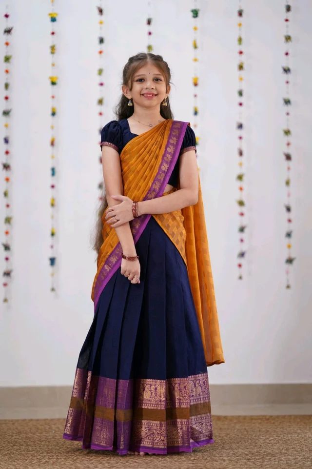 South Indian Kids Half Saree - 7-8 Years