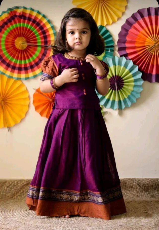 Pretty Classy Kids Girls Lehanga Cholis - Purple, 8-9 Years