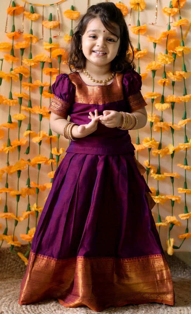 Pretty Classy Kids Girls Lehanga Cholis - Purple, 4-5 Years