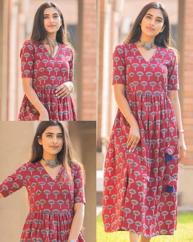 Trendy Elegant Women Dresses - Maroon, 2XL