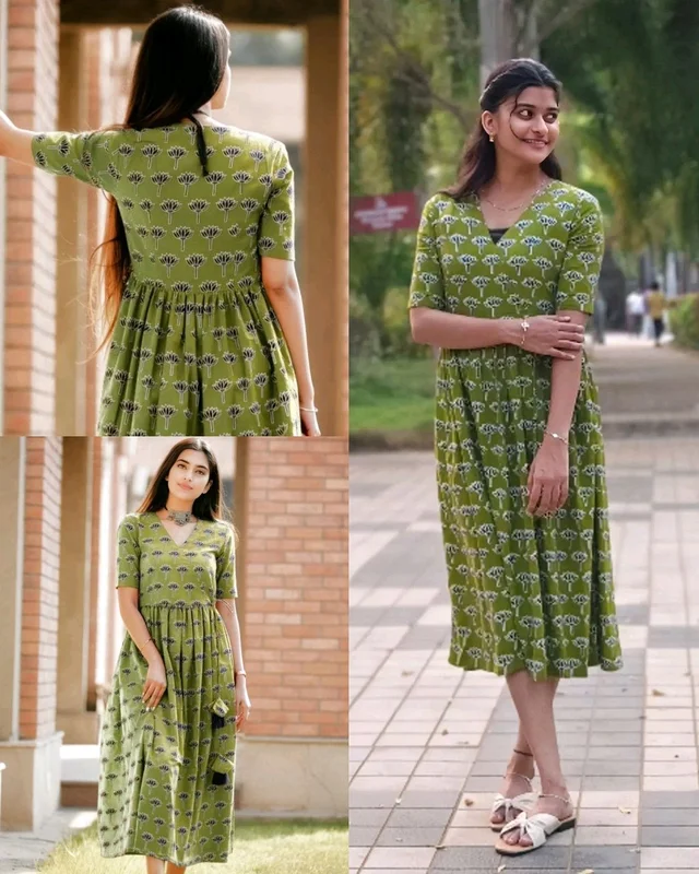Trendy Elegant Women Dresses - Green, S