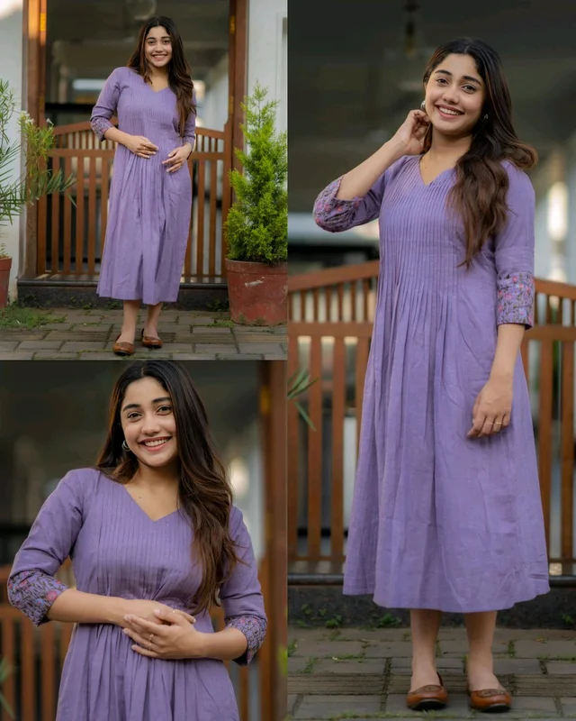 New latest and trendy embroidered Designer Gown - Lavender Purple, 2XL