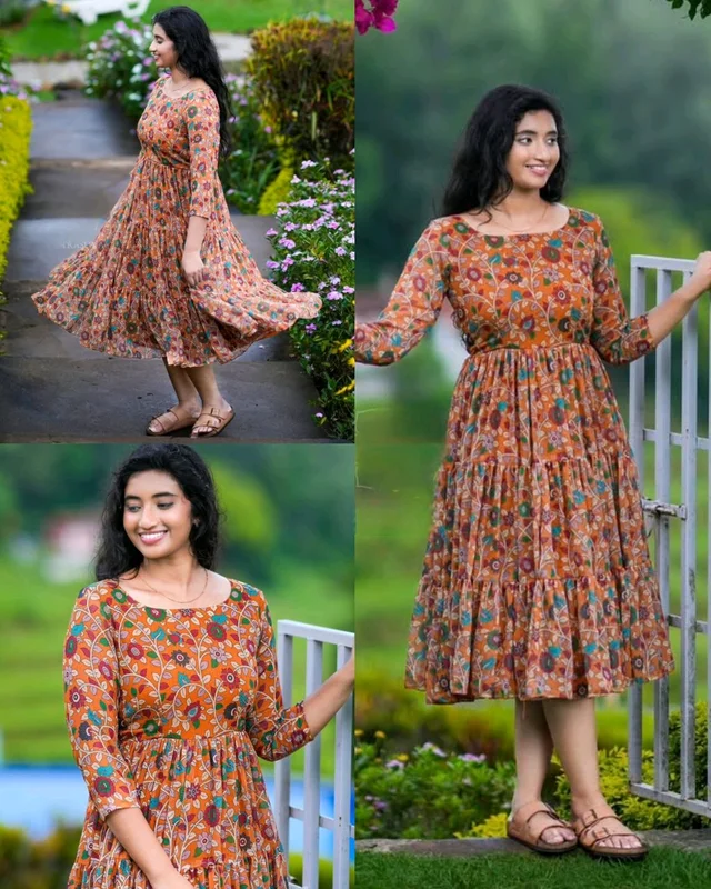 Classy Elegant Women Dresses - Yellow Orange, XL