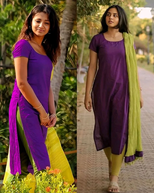 Trisha Mam Recreaton Launching Beautiful kurti With Dupatta For Women
- Purple, L