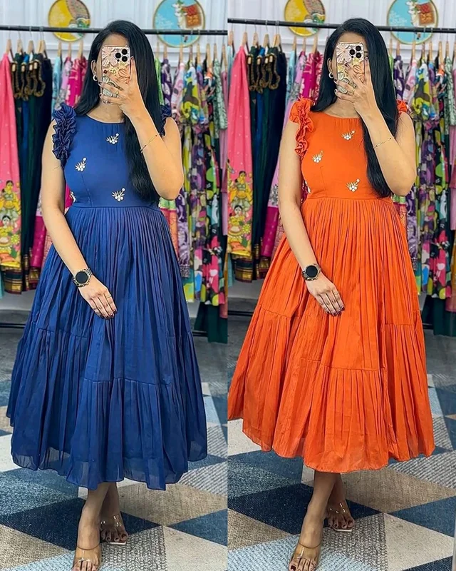Trendy Gown Dresses - Flush Orange, 2XL