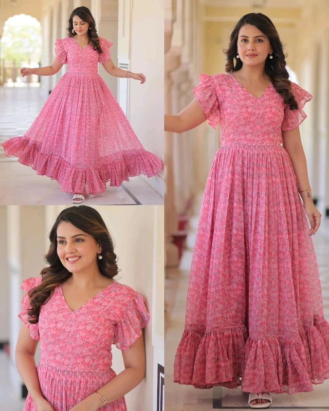 NEW LAUNCHING EXCLUSIVE SUMMER FROCK STYLE COLLECTION
- Pink, S