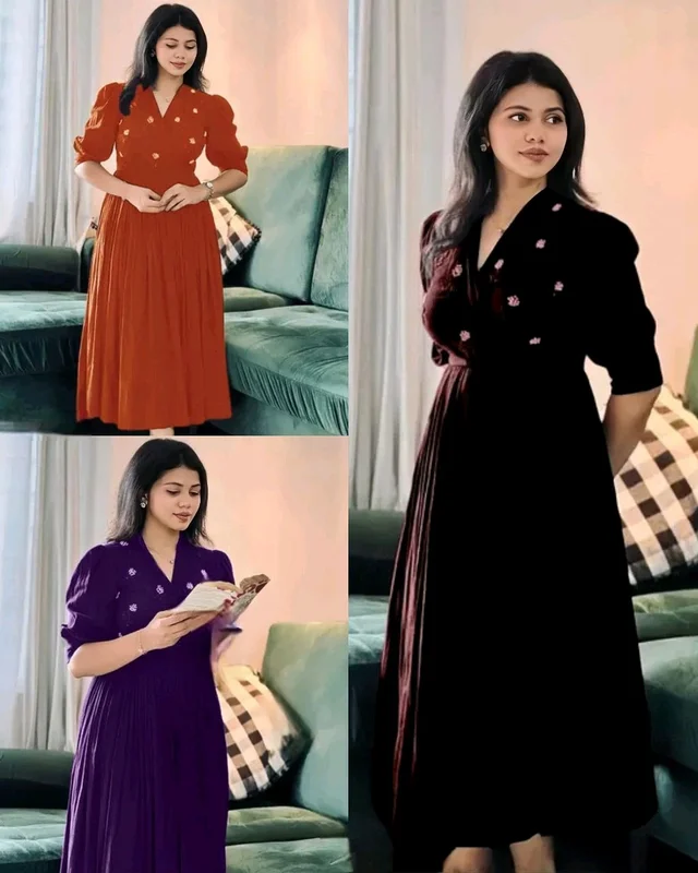 Pretty Gown With Beautiful Handwork Motifs - Purple, 2XL