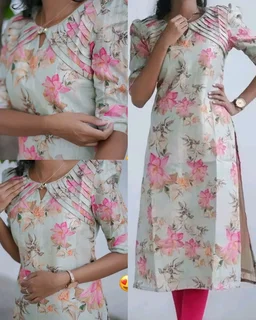 Pretty Premium Kurti - Neon Carrot, XS