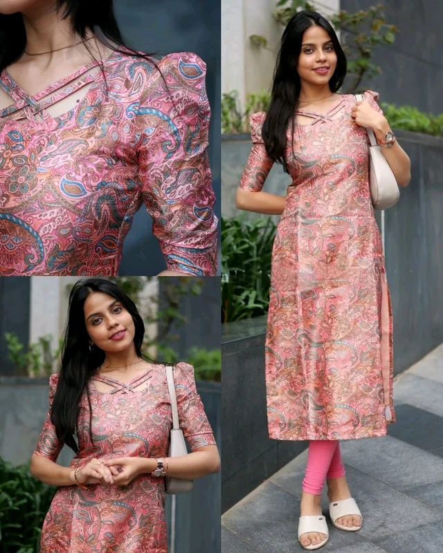 Pretty Premium Kurti - Pink, M