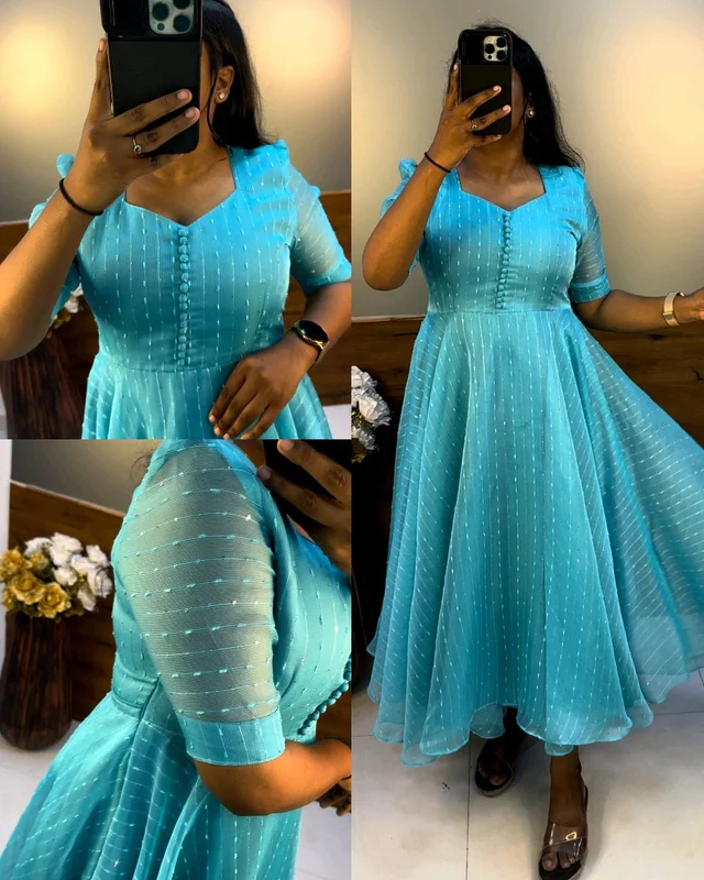 Launching Our sara midi ❣️ - Sky Blue, XL