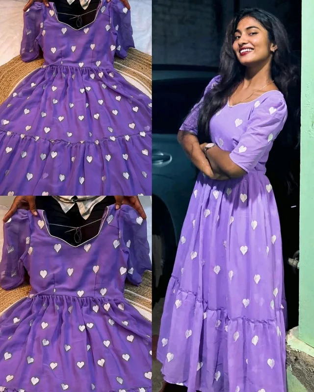 Trendy Fashionable Heart Printed Dresses
- Mauve, 2XL