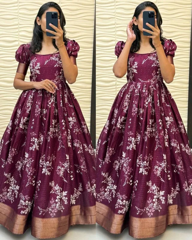 KalamKari PRINTED PRESENT WEDDING GOWN COLLECTION
- Cardinal Pink, M