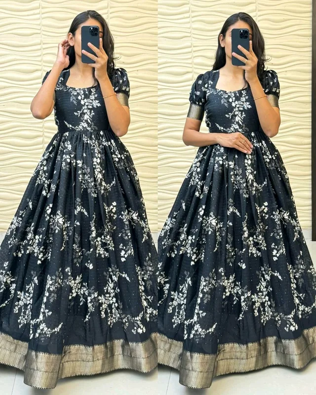 KalamKari PRINTED PRESENT WEDDING GOWN COLLECTION
- Black, 2XL